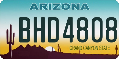 AZ license plate BHD4808