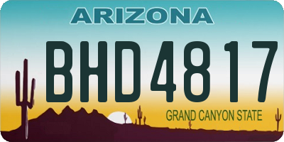 AZ license plate BHD4817