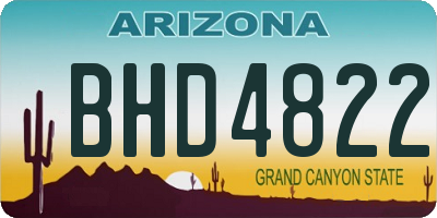 AZ license plate BHD4822