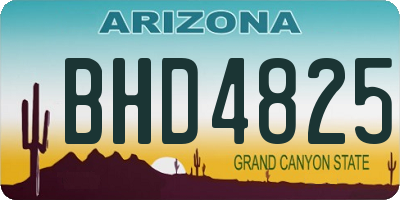 AZ license plate BHD4825