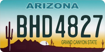 AZ license plate BHD4827