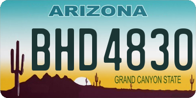 AZ license plate BHD4830