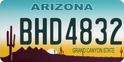 AZ license plate BHD4832