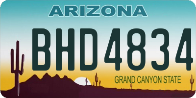 AZ license plate BHD4834