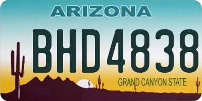AZ license plate BHD4838