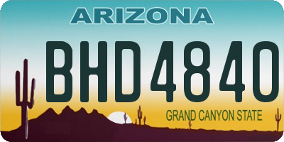AZ license plate BHD4840