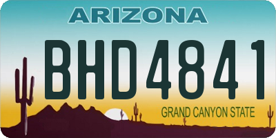 AZ license plate BHD4841