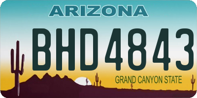 AZ license plate BHD4843