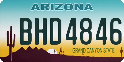 AZ license plate BHD4846