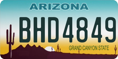 AZ license plate BHD4849