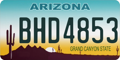 AZ license plate BHD4853