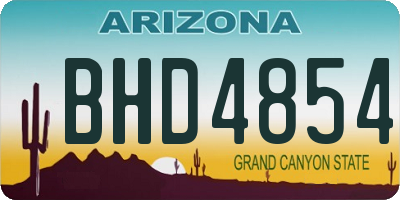 AZ license plate BHD4854