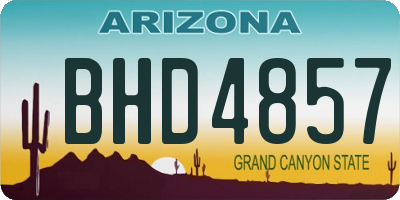 AZ license plate BHD4857