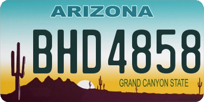 AZ license plate BHD4858