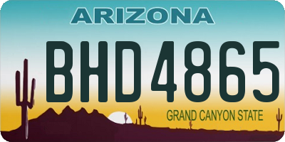 AZ license plate BHD4865