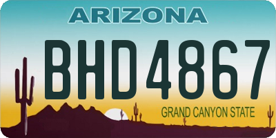 AZ license plate BHD4867