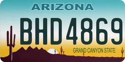 AZ license plate BHD4869