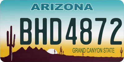 AZ license plate BHD4872