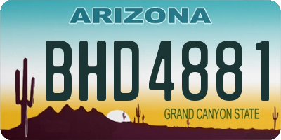 AZ license plate BHD4881