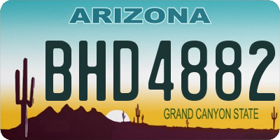 AZ license plate BHD4882
