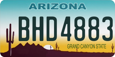 AZ license plate BHD4883