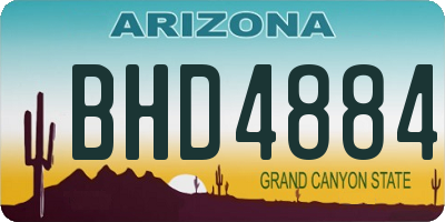 AZ license plate BHD4884