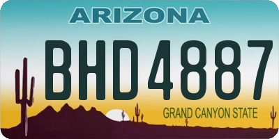AZ license plate BHD4887