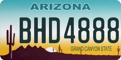 AZ license plate BHD4888