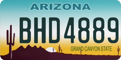 AZ license plate BHD4889