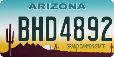 AZ license plate BHD4892