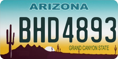 AZ license plate BHD4893