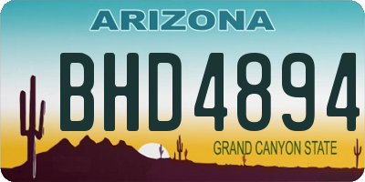 AZ license plate BHD4894