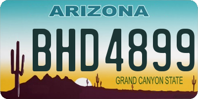 AZ license plate BHD4899