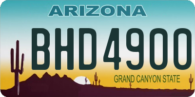 AZ license plate BHD4900