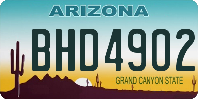AZ license plate BHD4902