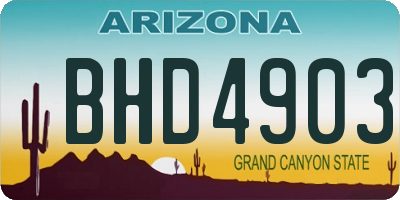 AZ license plate BHD4903