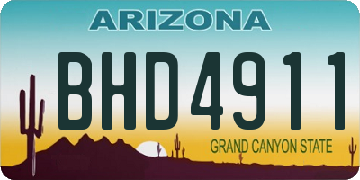 AZ license plate BHD4911