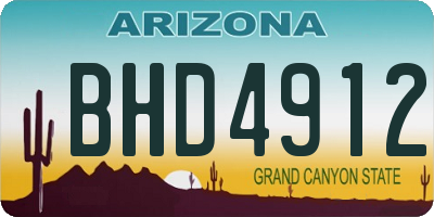 AZ license plate BHD4912