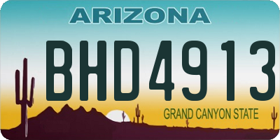 AZ license plate BHD4913