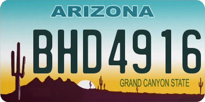 AZ license plate BHD4916