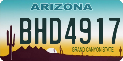 AZ license plate BHD4917