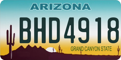 AZ license plate BHD4918