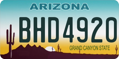 AZ license plate BHD4920