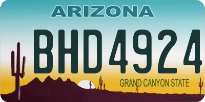 AZ license plate BHD4924