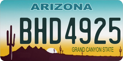 AZ license plate BHD4925