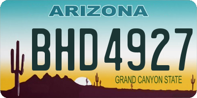 AZ license plate BHD4927