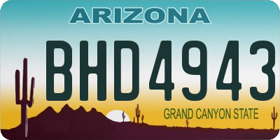 AZ license plate BHD4943