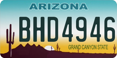 AZ license plate BHD4946