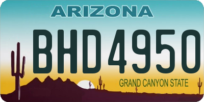 AZ license plate BHD4950