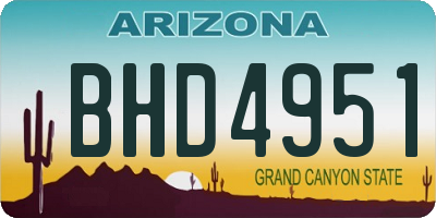AZ license plate BHD4951